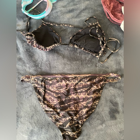 NWOT Zadig and Voltaire Iridescent Tiger Skull Bikini Sz US 12 - Picture 4 of 4